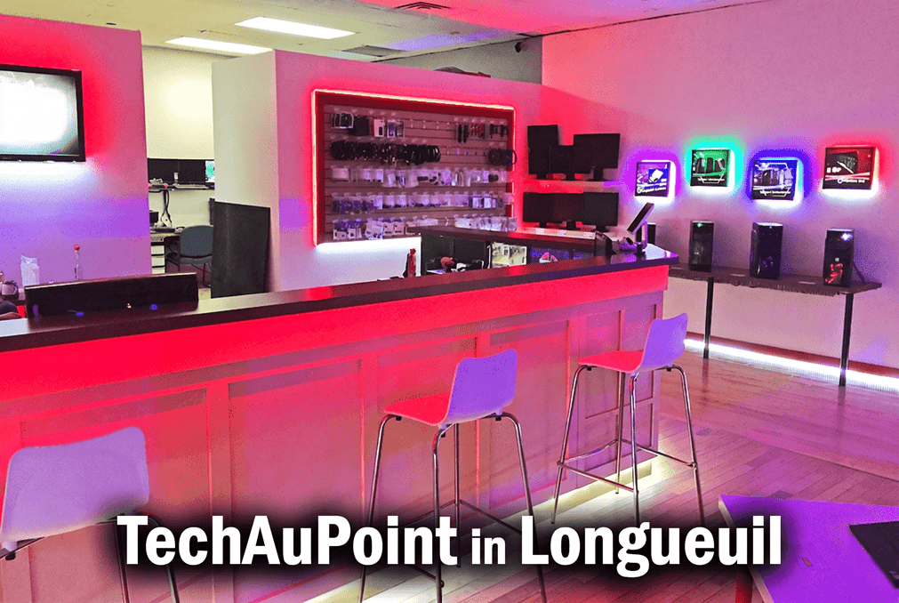 Interior view of the TechAuPoint shop providing expert computer repair services in Longueuil on the South Shore.