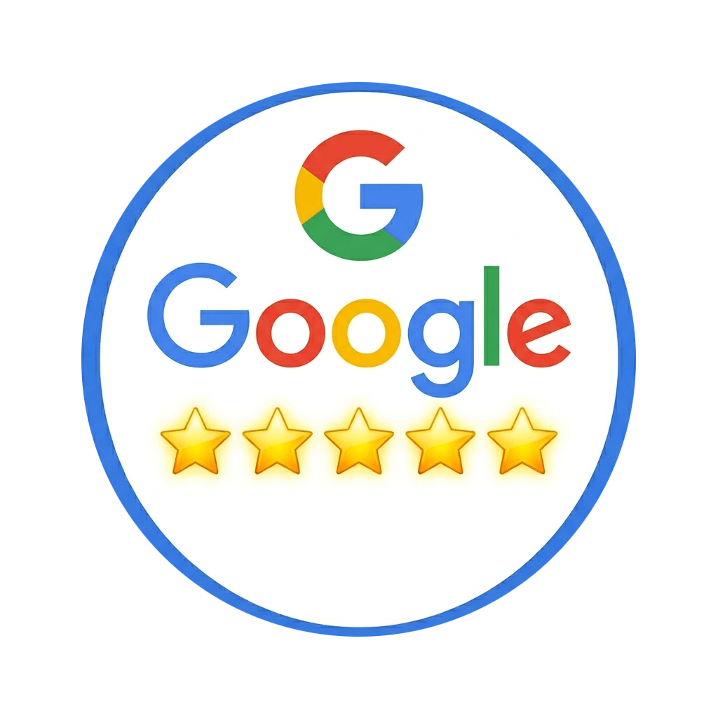 5-star Google Review logo showcasing the top-rated computer repair services of TechAuPoint in Longueuil.
