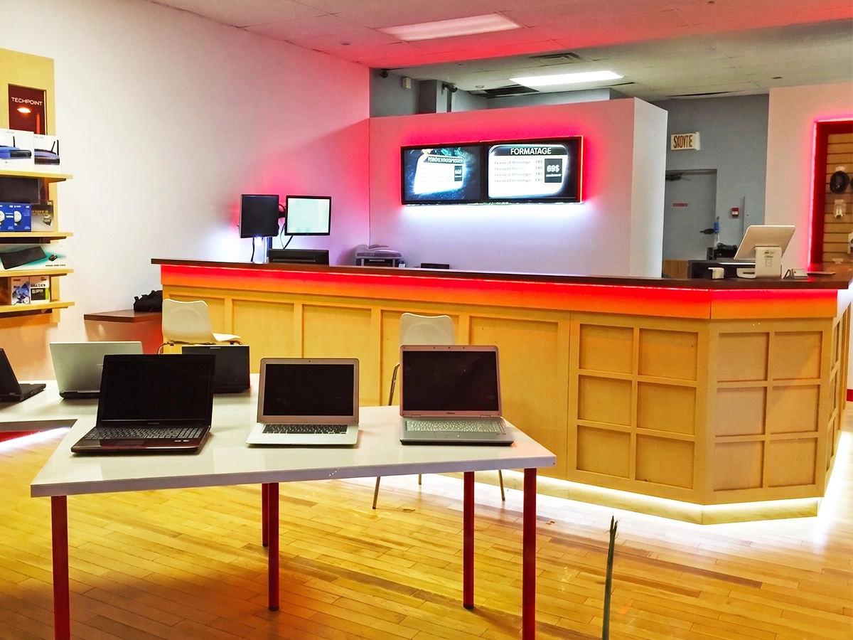 Réparation Ordinateur Longueuil Rive-Sud TechAuPoint Intérieur du Magasin